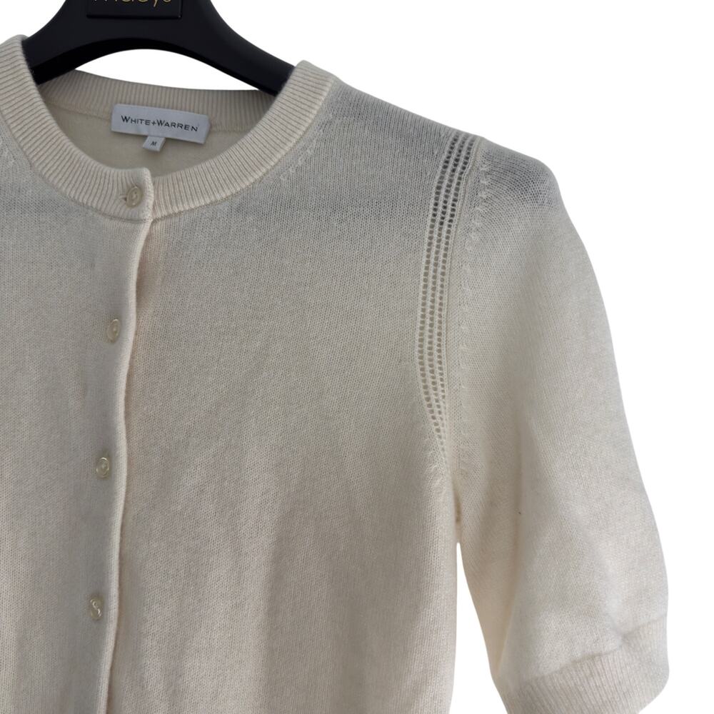White + Warren Short Sleeve Cashmere Cardigan size medium - Picture 4 of 6